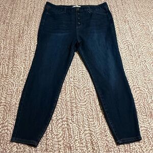 LC Lauren Conrad Deep Indigo Super High Rise Super Skinny Jeans 14W Short